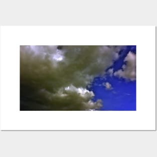 Bold Large Plump Clouds in a Bright Blue Sky on a Sunny Day Photograph Posters and Art